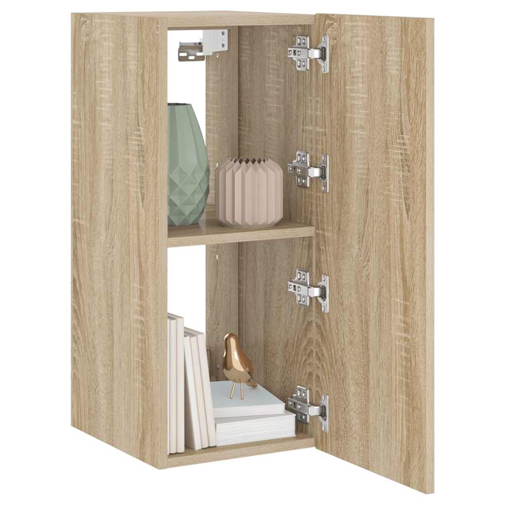 Zidni TV ormarić s LED svjetlima boja hrasta 30,5 x 35 x 70 cm