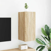 Zidni TV ormarić s LED svjetlima boja hrasta 30,5 x 35 x 70 cm