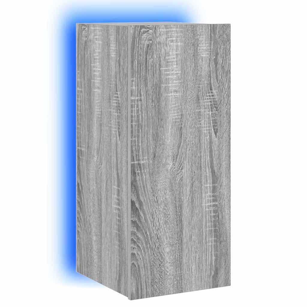 Zidni TV ormarić s LED svjetlima boja hrasta 30,5 x 35 x 70 cm