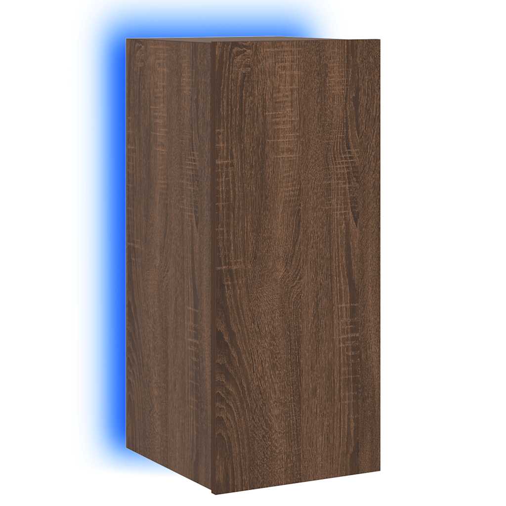 Zidni TV ormarić s LED svjetlima boja hrasta 30,5 x 35 x 70 cm