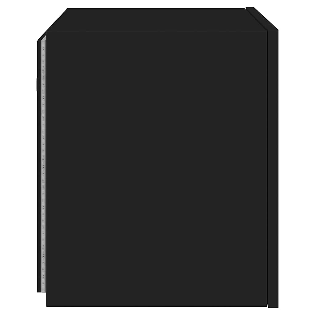 Zidni TV ormarići s LED svjetlima 2 kom crni 40,5 x 35 x 40 cm