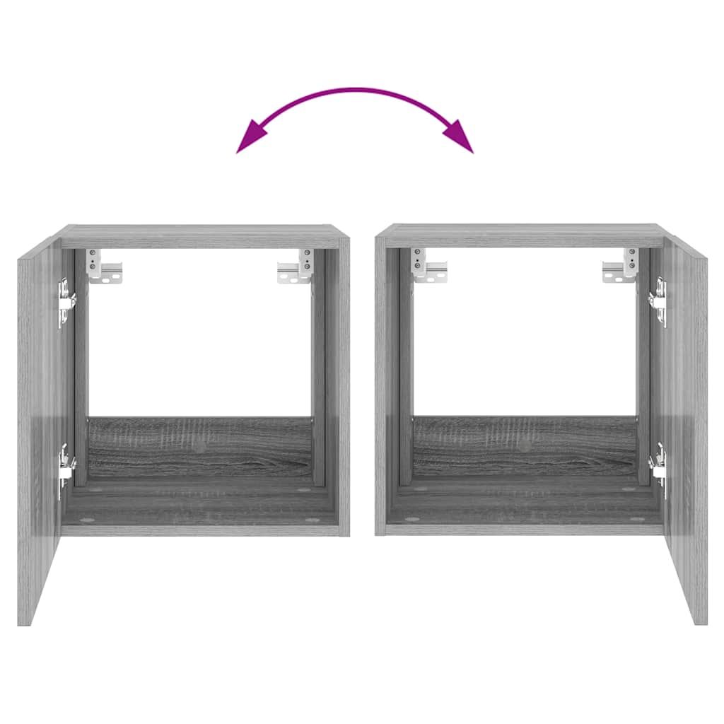 Zidni TV ormarić s LED svjetlima boja hrasta 40,5 x 35 x 40 cm
