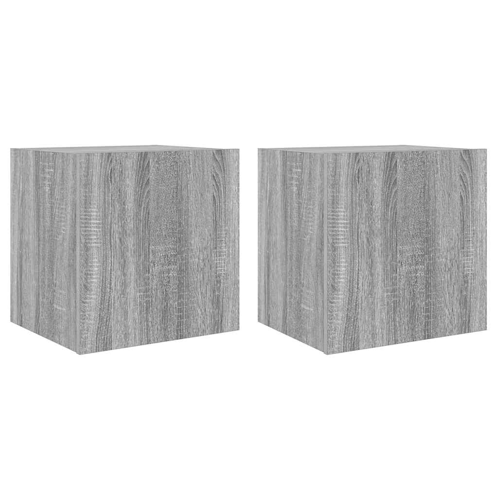 Zidni TV ormarići LED 2 kom siva boja hrasta 40,5 x 35 x 40 cm