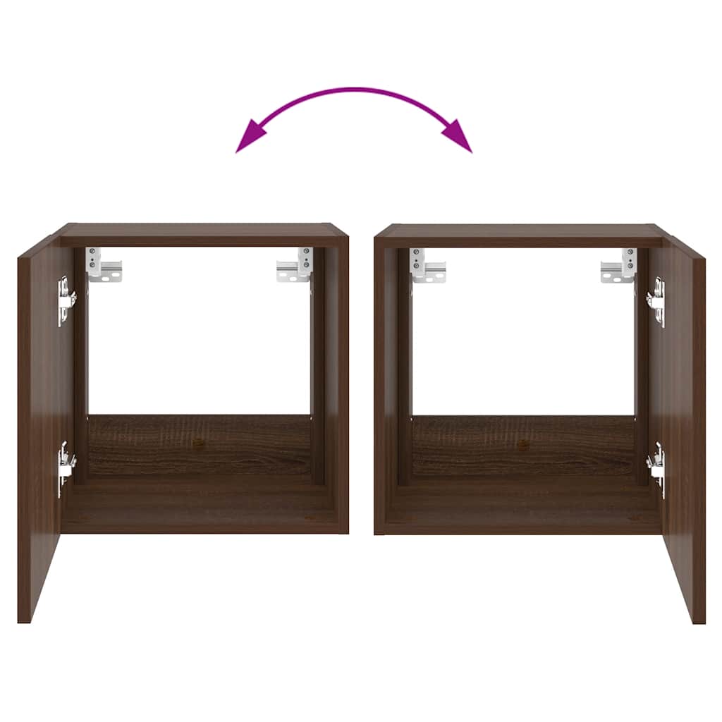 Zidni TV ormarić s LED svjetlima boja hrasta 40,5 x 35 x 40 cm