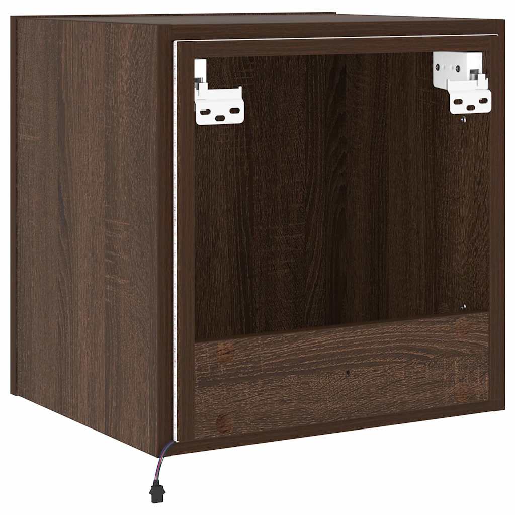 Zidni TV ormarić s LED svjetlima boja hrasta 40,5 x 35 x 40 cm