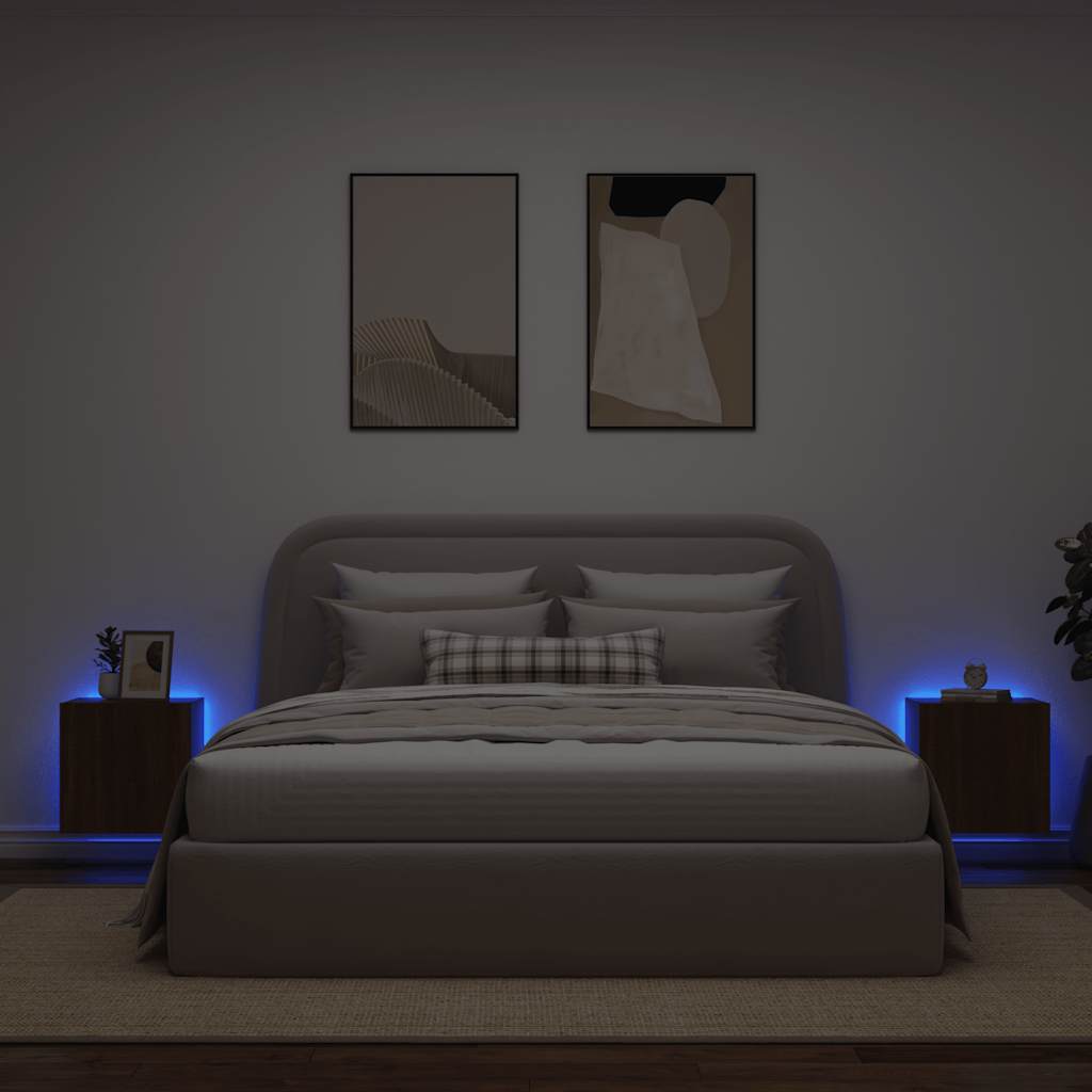 Zidni TV ormarići LED 2 kom smeđa boja hrasta 40,5 x 35 x 40 cm