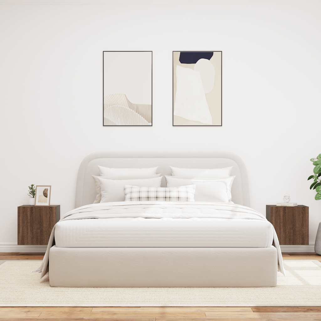Zidni TV ormarići LED 2 kom smeđa boja hrasta 40,5 x 35 x 40 cm