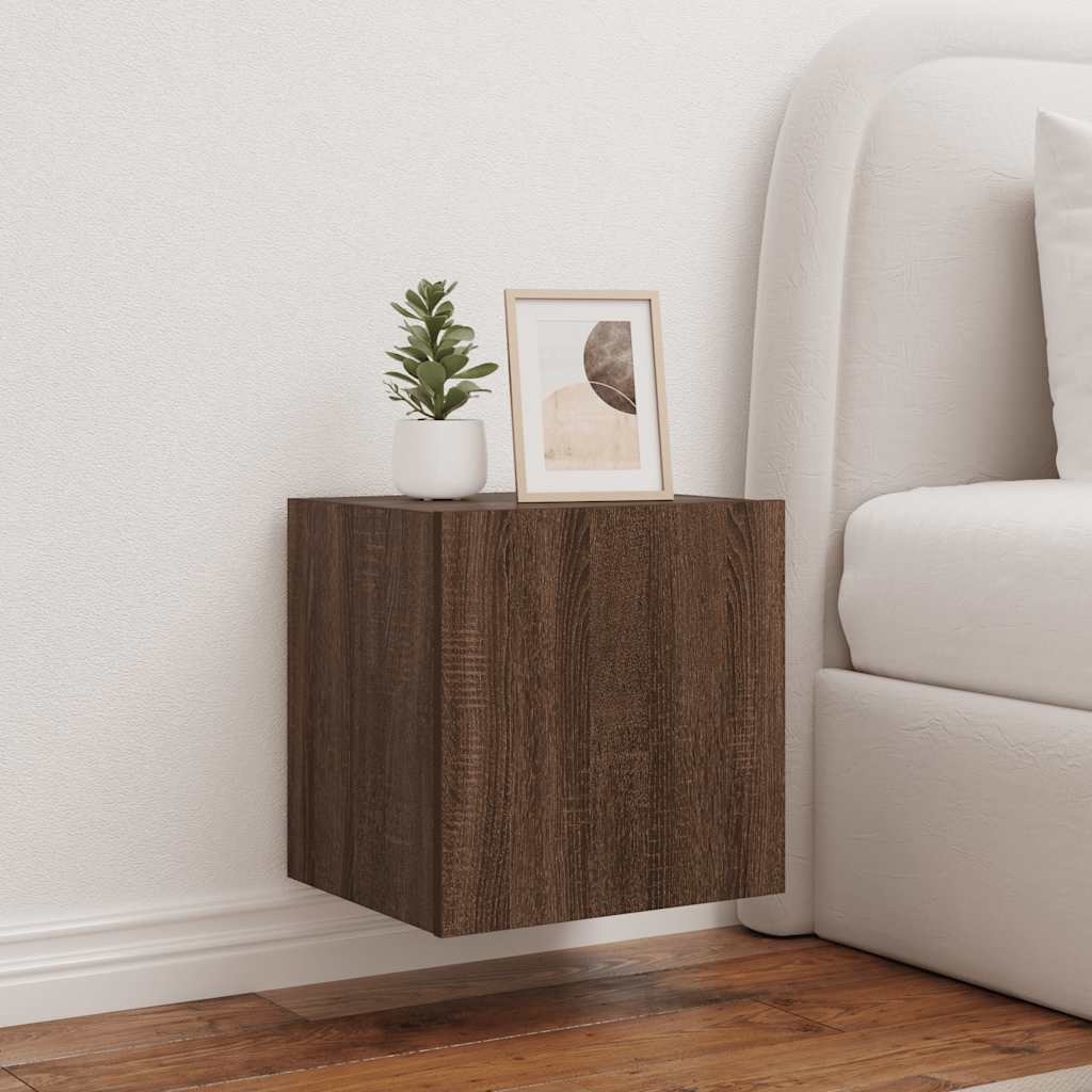 Zidni TV ormarići LED 2 kom smeđa boja hrasta 40,5 x 35 x 40 cm