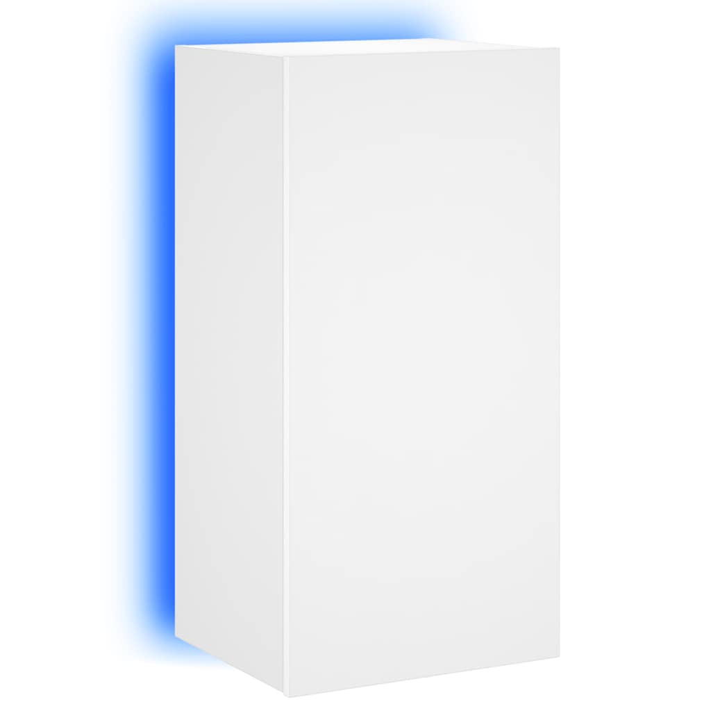 Zidni TV ormarić s LED svjetlima bijeli 40,5 x 35 x 80 cm