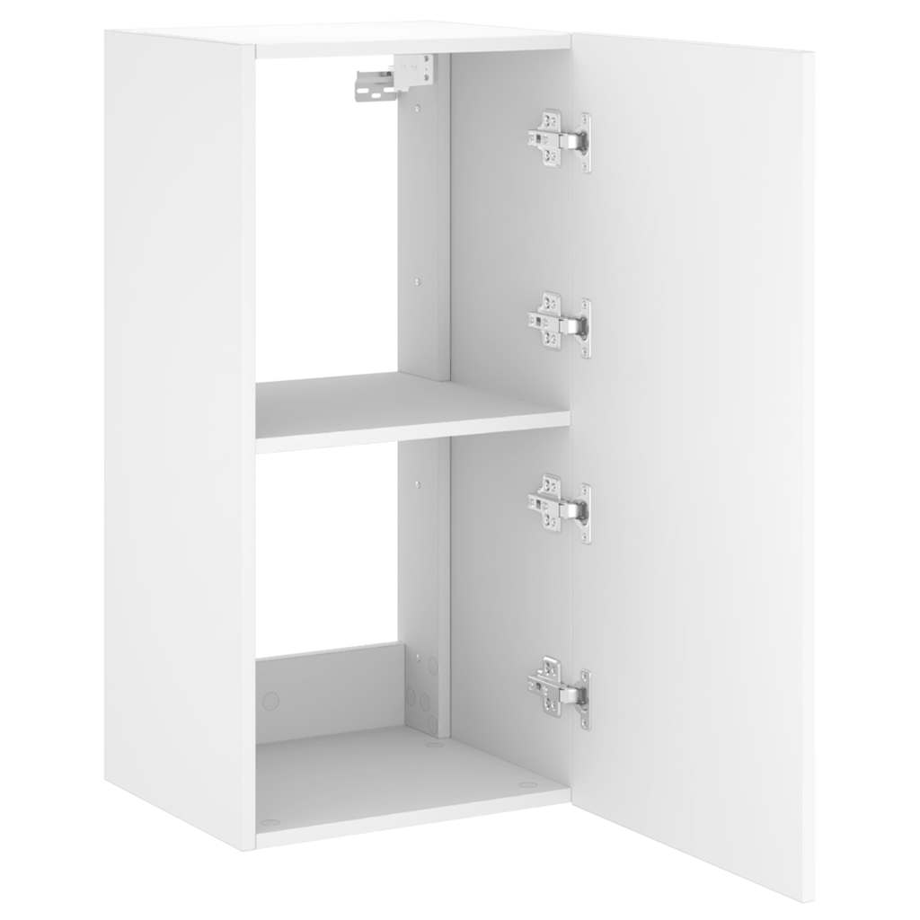 Zidni TV ormarić s LED svjetlima bijeli 40,5 x 35 x 80 cm