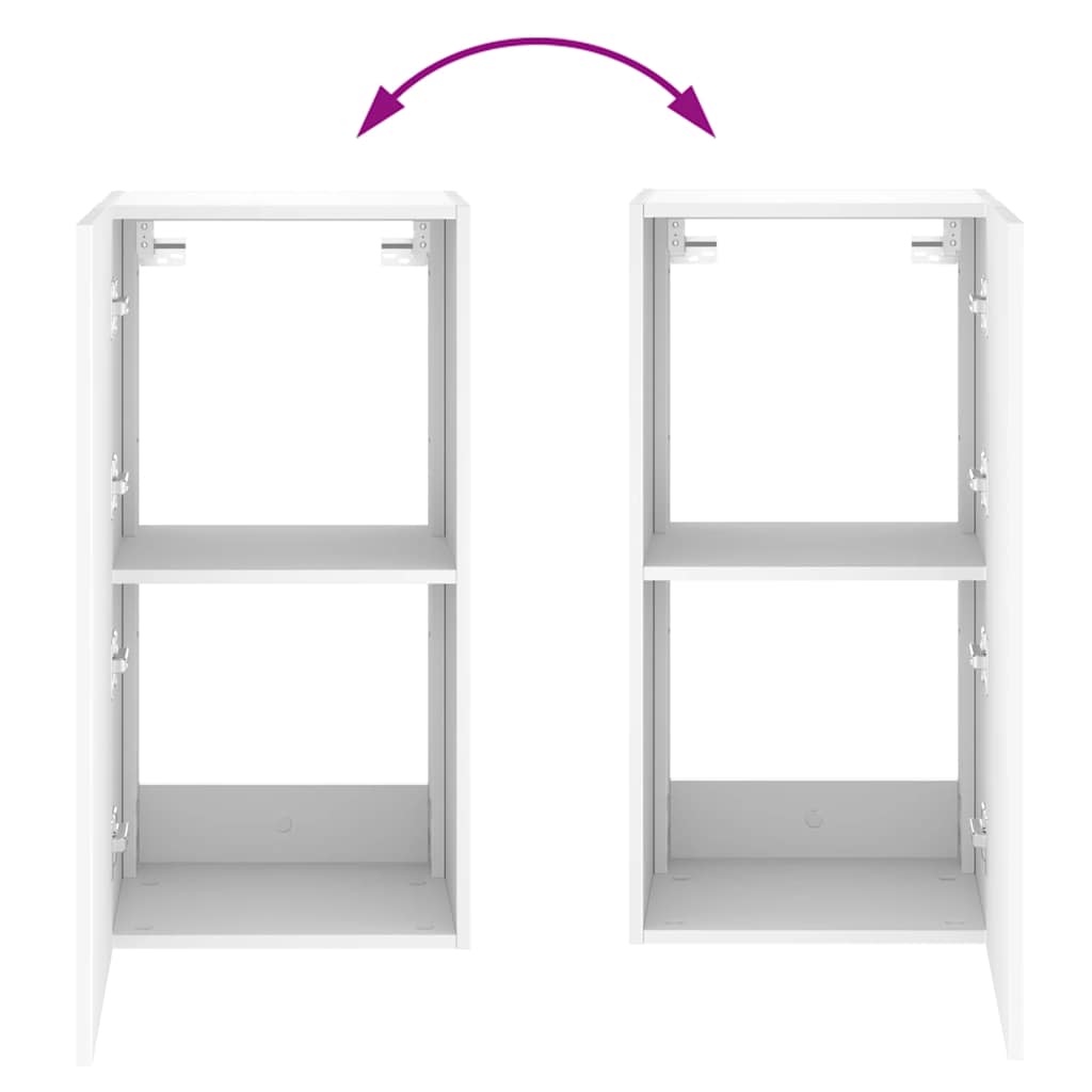Zidni TV ormarić s LED svjetlima bijeli 40,5 x 35 x 80 cm