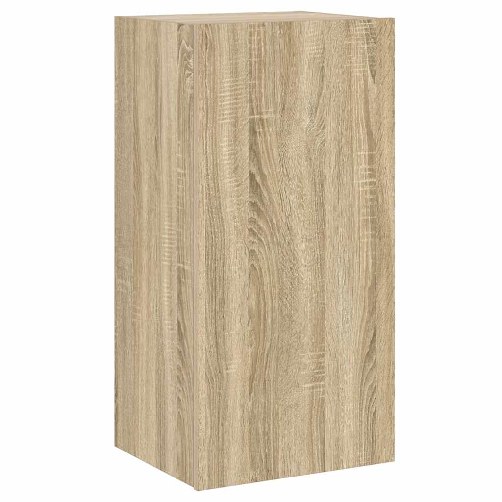 Zidni TV ormarić s LED svjetlima boja hrasta 40,5x35x80 cm