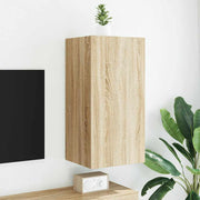 Zidni TV ormarić s LED svjetlima boja hrasta 40,5x35x80 cm