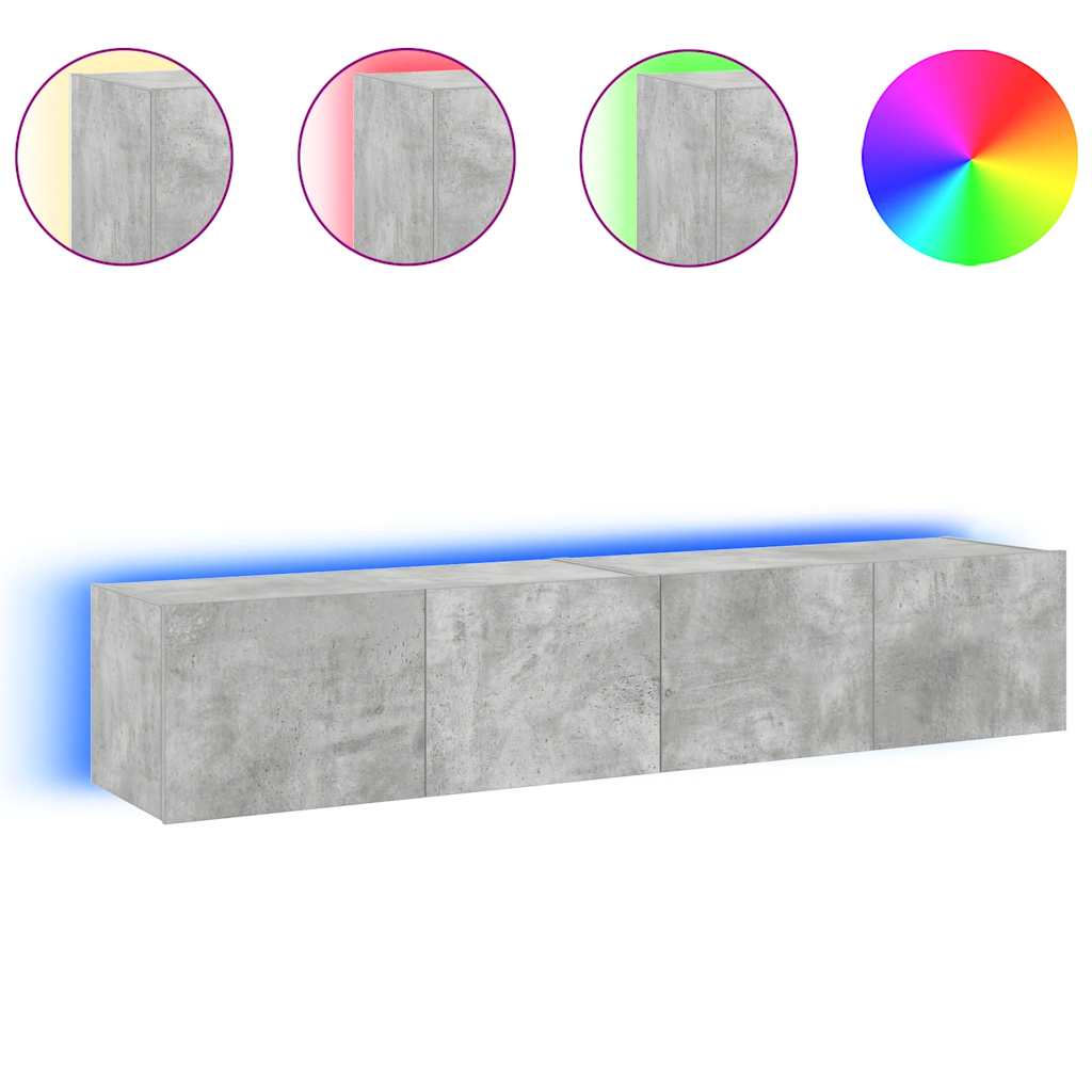 Zidni TV ormarići LED 2 kom boja betona 80x35x31 cm