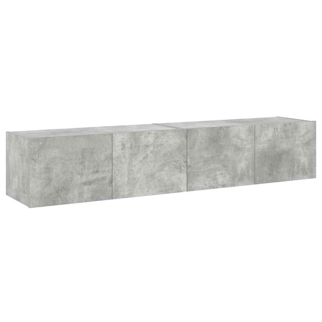 Zidni TV ormarići LED 2 kom boja betona 80x35x31 cm