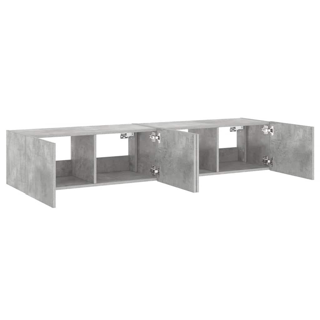 Zidni TV ormarići LED 2 kom boja betona 80x35x31 cm