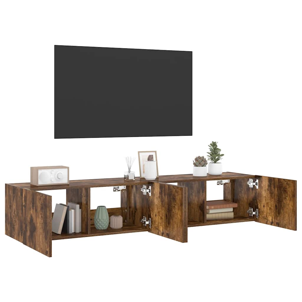 Zidni TV ormarići LED 2 kom boja hrasta 80x35x31 cm