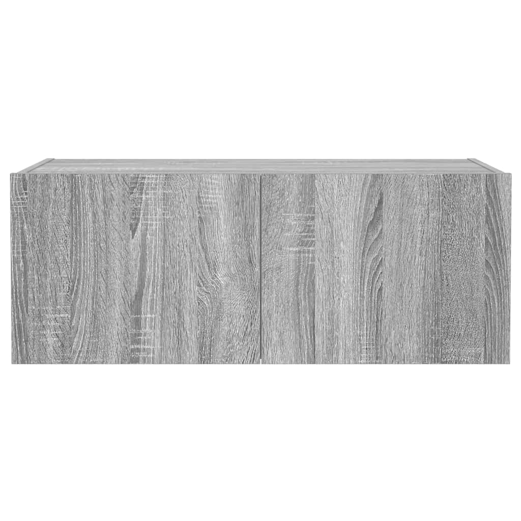 Zidni TV ormarić s LED svjetlima boja hrasta 80x35x31 cm