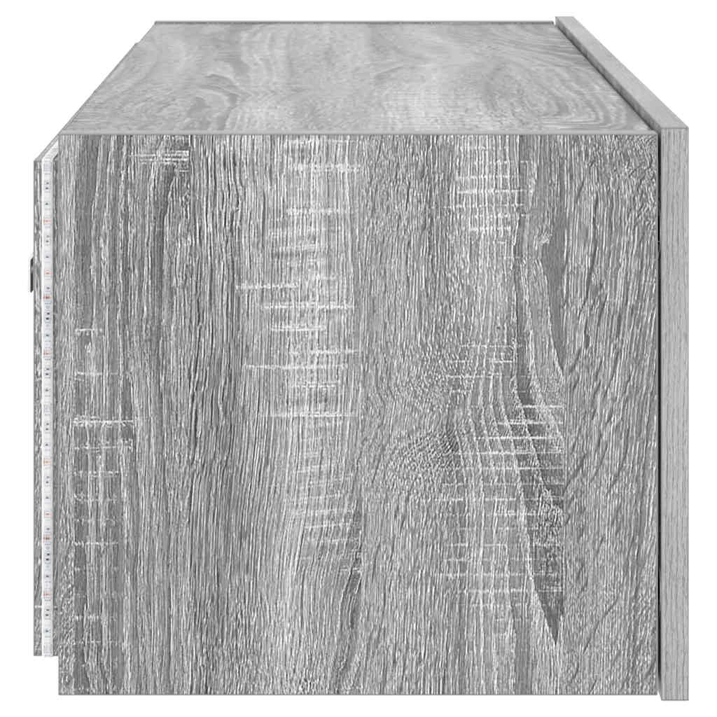 Zidni TV ormarić s LED svjetlima boja hrasta 80x35x31 cm