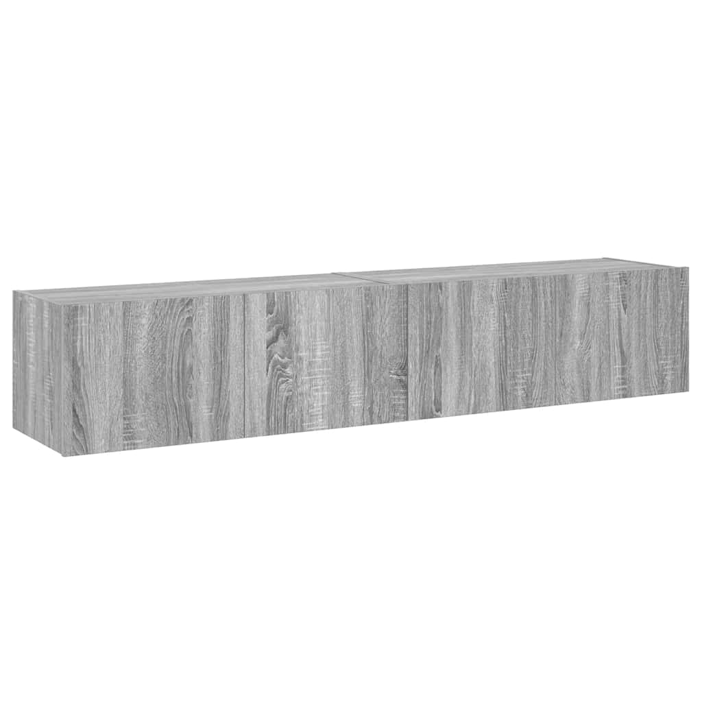 Zidni TV ormarići LED 2 kom siva boja hrasta 80x35x31 cm