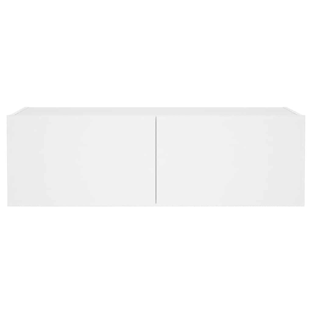 Zidni TV ormarić s LED svjetlima bijeli 100 x 35 x 31 cm