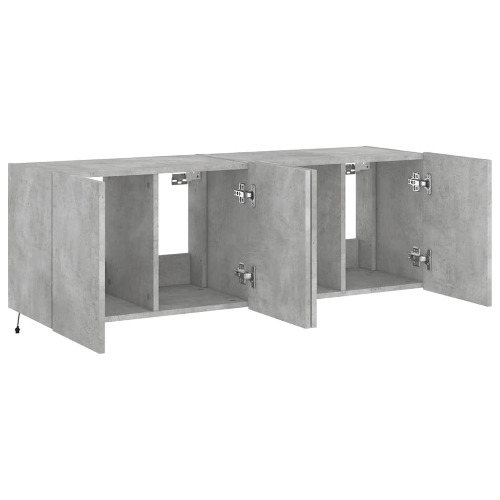 Zidni TV ormarići s LED svjetlima 2 kom boja betona 60x35x41 cm