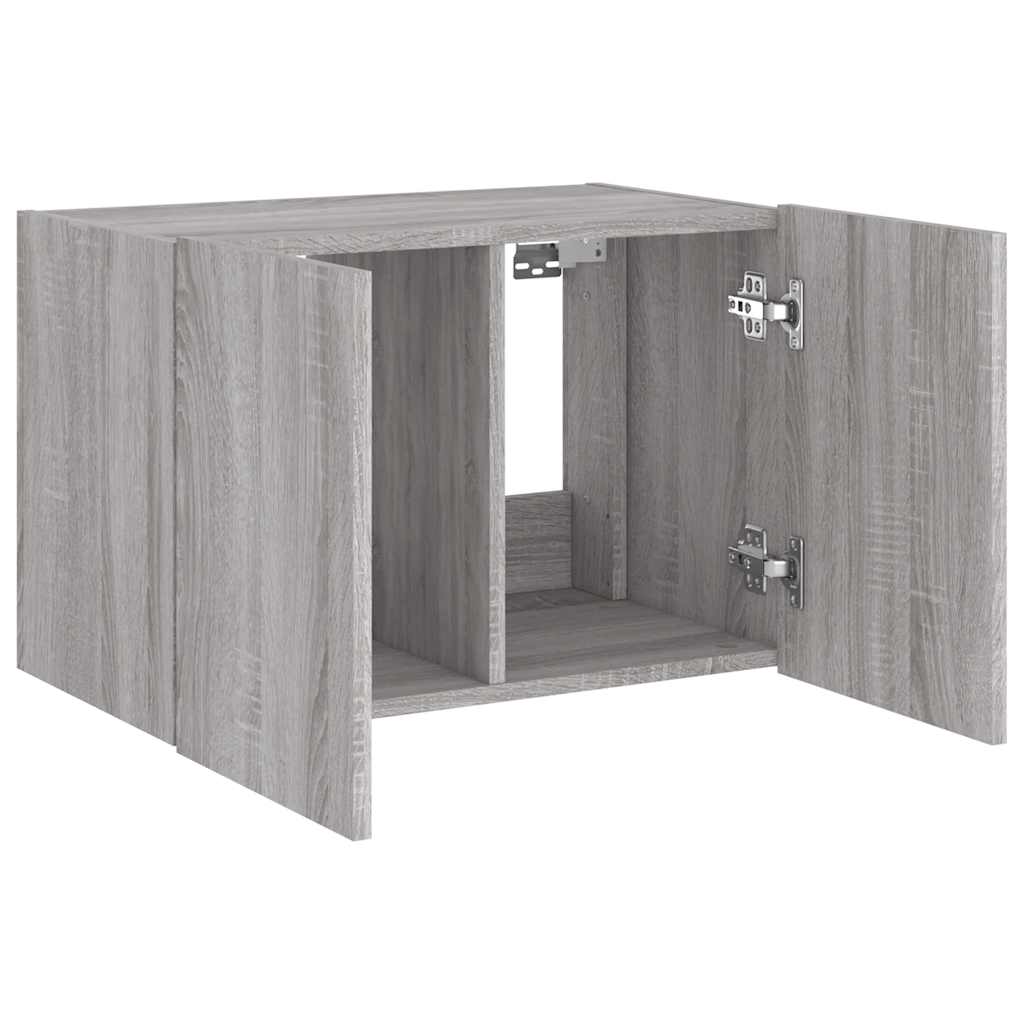 Zidni TV ormarić s LED svjetlima boja hrasta 60x35x41 cm