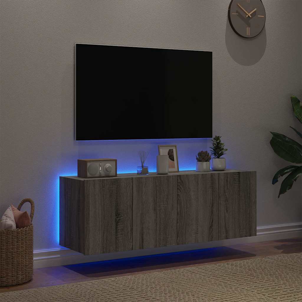 Zidni TV ormarići LED 2 kom siva boja hrasta 60x35x41 cm