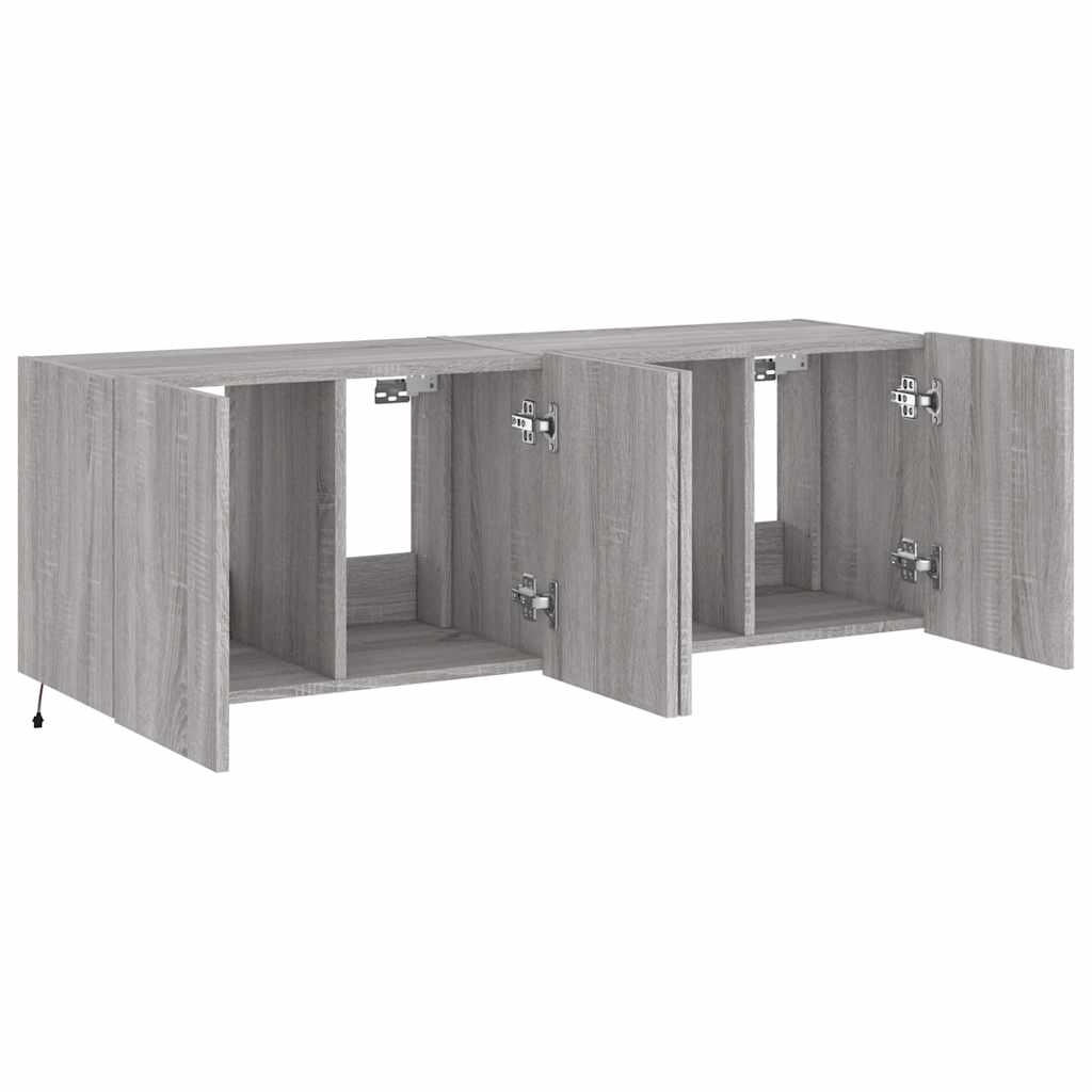 Zidni TV ormarići LED 2 kom siva boja hrasta 60x35x41 cm