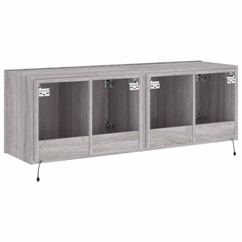Zidni TV ormarići LED 2 kom siva boja hrasta 60x35x41 cm