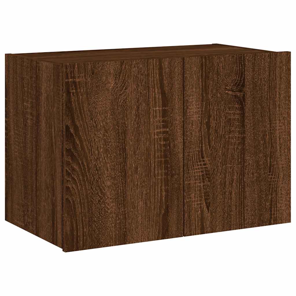 Zidni TV ormarić s LED svjetlima boja hrasta 60x35x41 cm