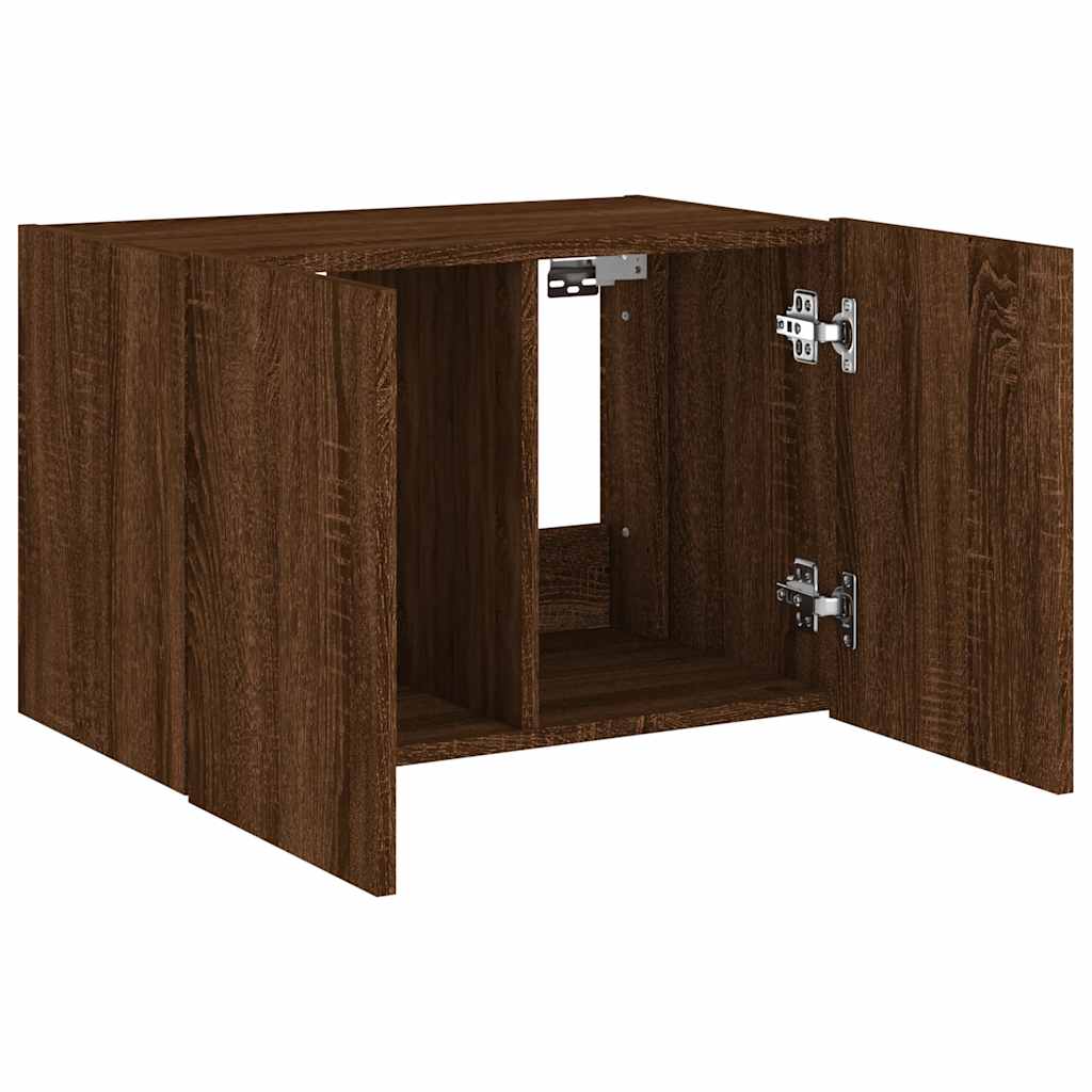 Zidni TV ormarić s LED svjetlima boja hrasta 60x35x41 cm