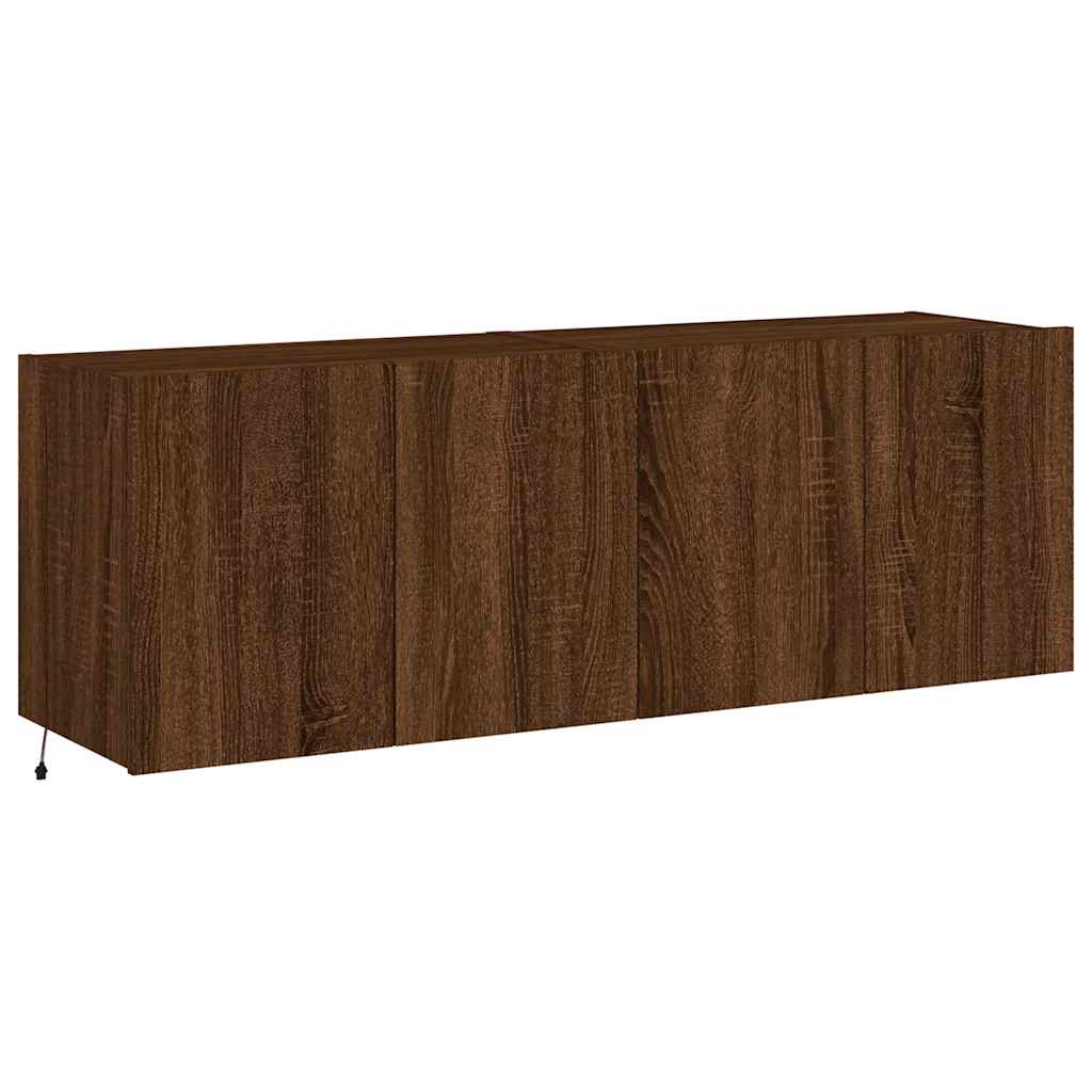 Zidni TV ormarići LED 2 kom smeđa boja hrasta 60x35x41 cm