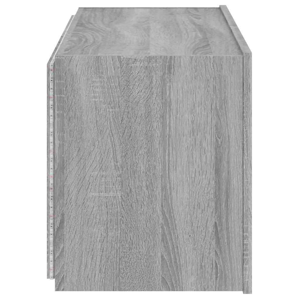 Zidni TV ormarić s LED svjetlima boja hrasta 80x35x41 cm