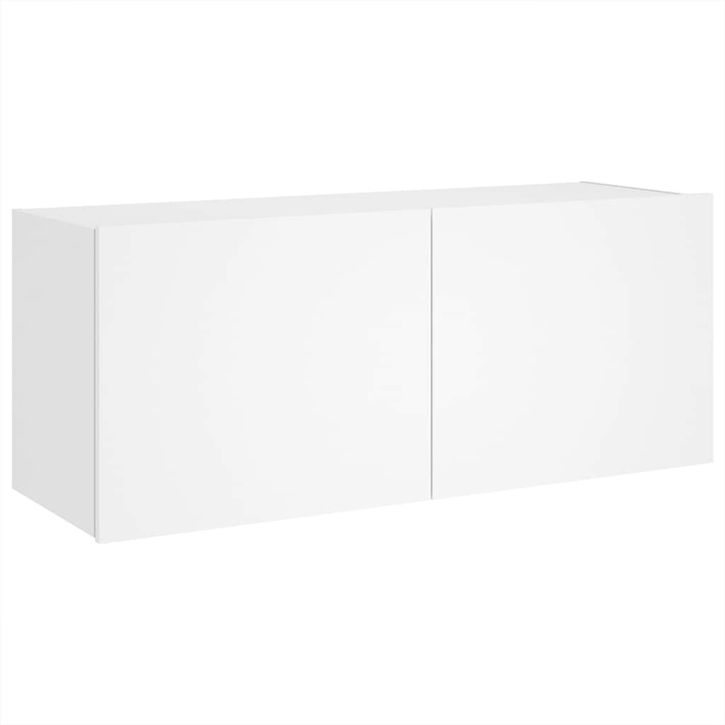 Zidni TV ormarić s LED svjetlima bijeli 100 x 35 x 41 cm