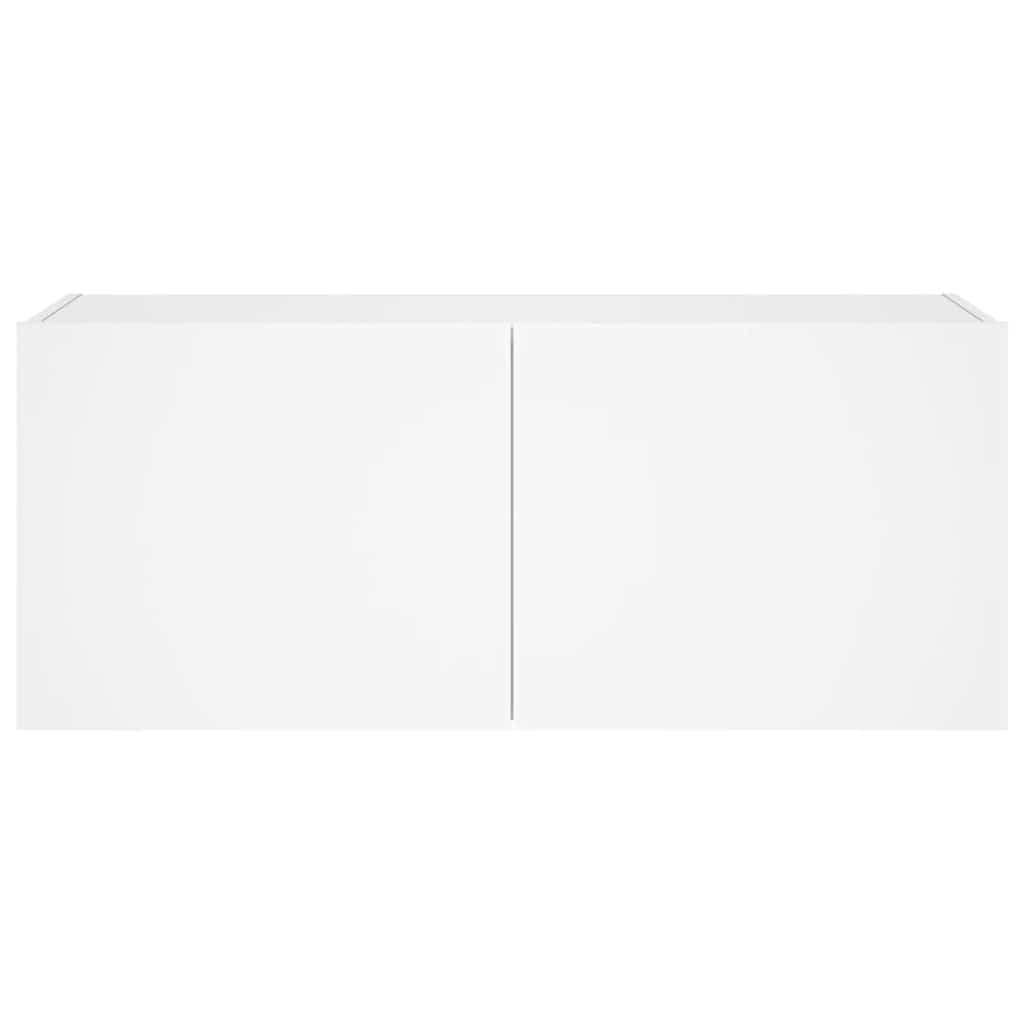 Zidni TV ormarić s LED svjetlima bijeli 100 x 35 x 41 cm