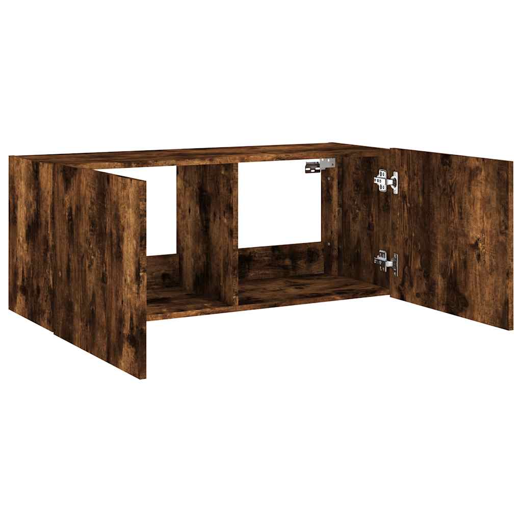 Zidni TV ormarić s LED svjetlima boja hrasta 100 x 35 x 41 cm