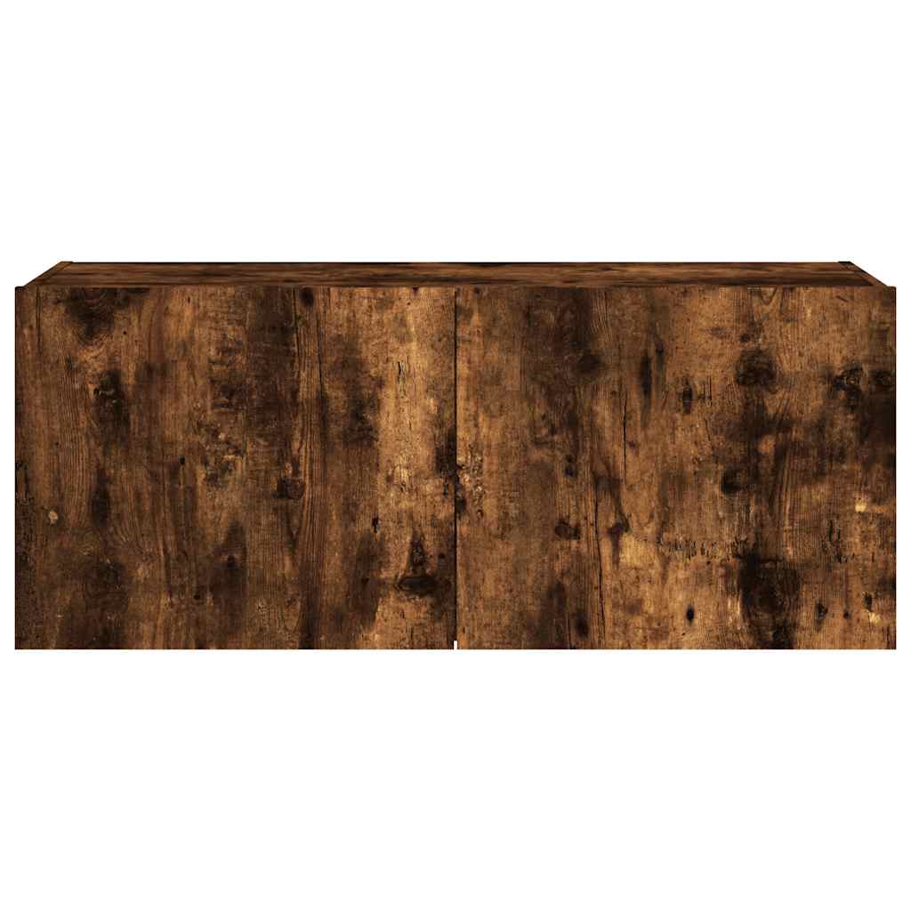 Zidni TV ormarić s LED svjetlima boja hrasta 100 x 35 x 41 cm