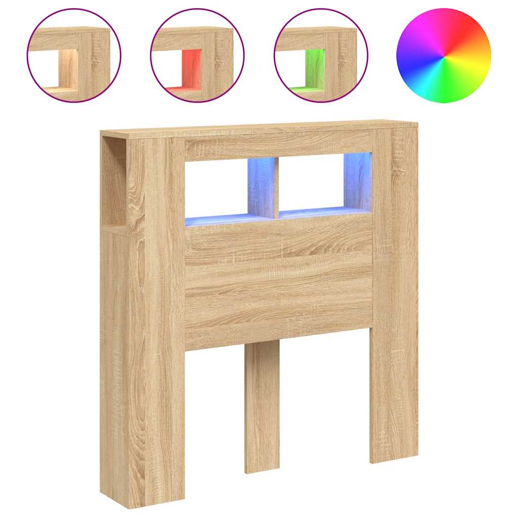 LED uzglavlje boja hrasta sonome 100x18,5x103,5cm