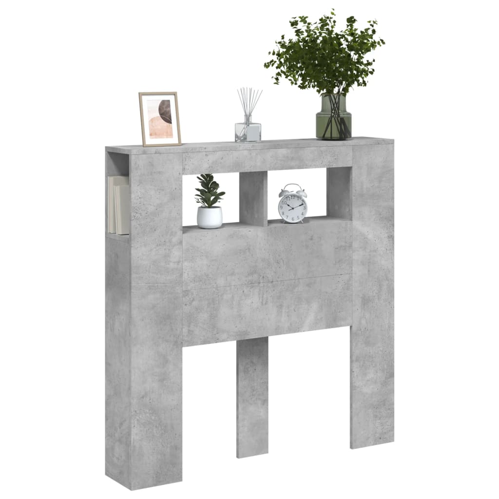 LED uzglavlje siva boja betona 100x18,5x103,5 cm