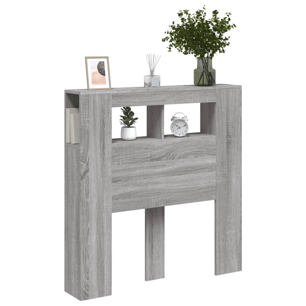 LED uzglavlje boja hrasta 100x18,5x103,5 cm konstruirano drvo