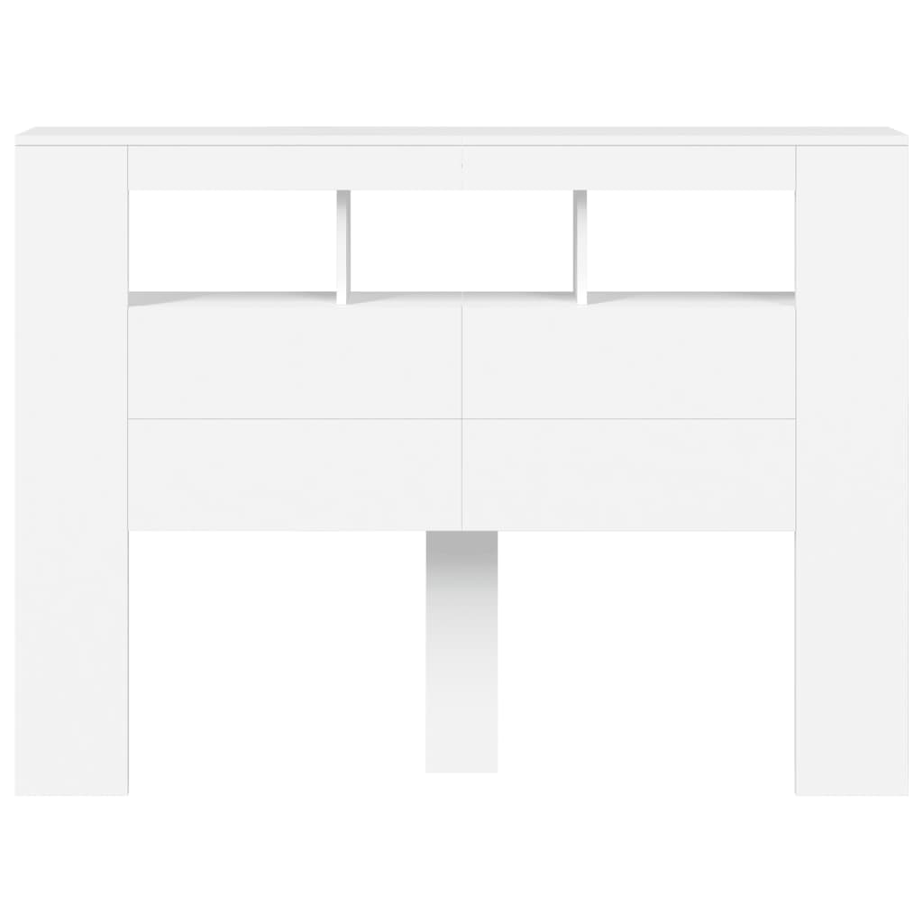 LED uzglavlje bijelo 140 x 18,5 x 103,5 cm konstruirano drvo