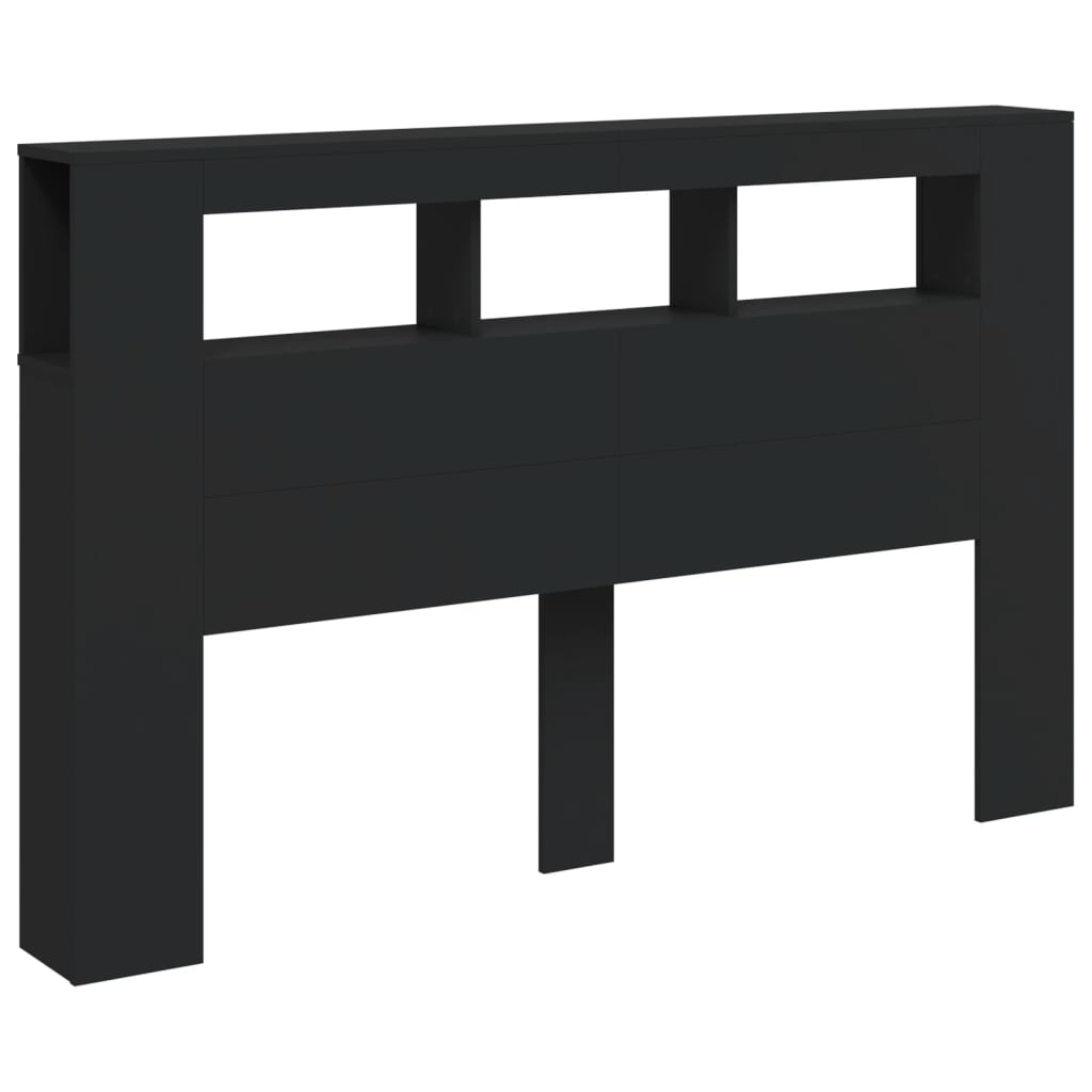 LED uzglavlje crno 160x18,5x103,5 cm konstruirano drvo