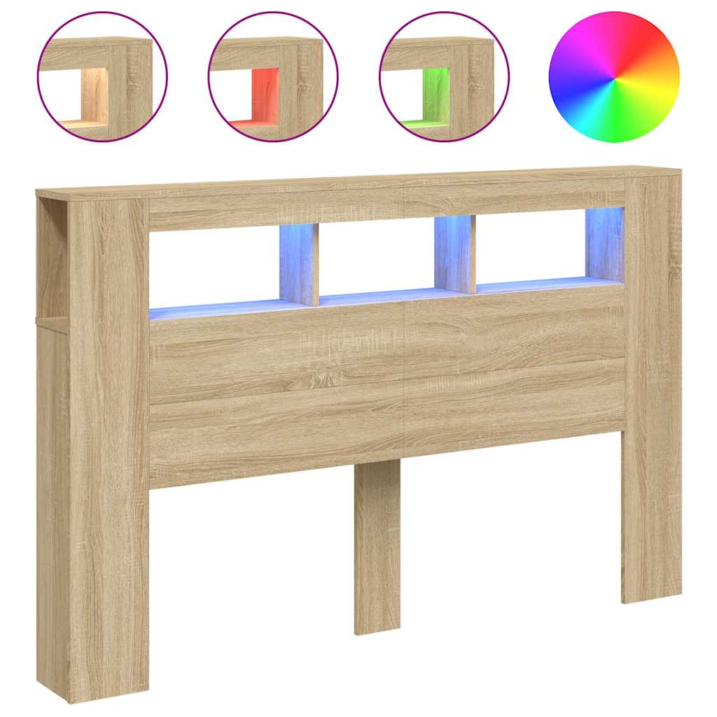 LED uzglavlje boja hrasta sonome 160 x 18,5 x 103,5 cm