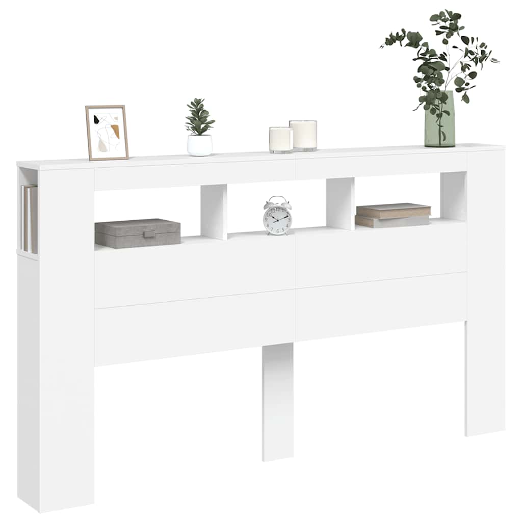LED uzglavlje bijelo 180x18,5x103,5 cm konstruirano drvo
