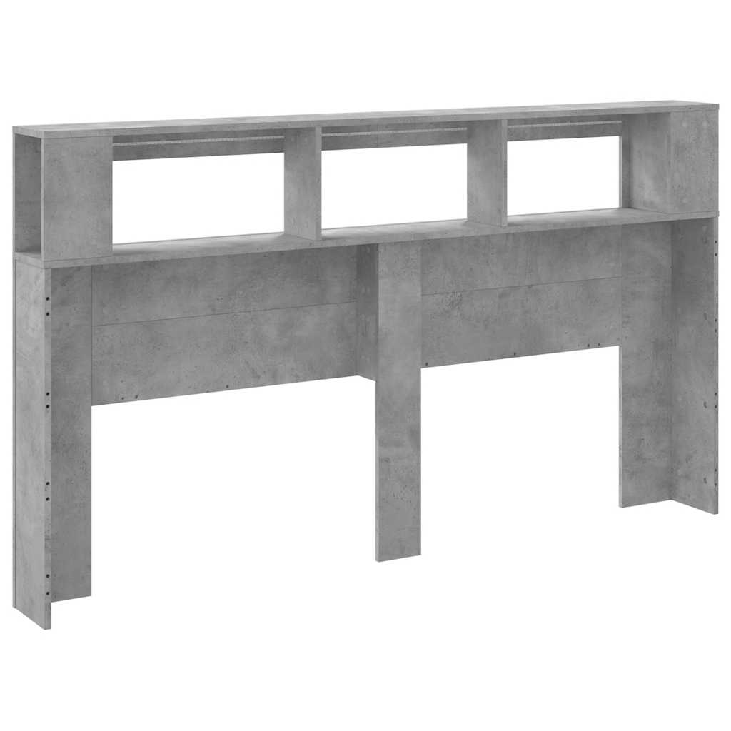 LED uzglavlje siva boja betona 180x18,5x103,5 cm