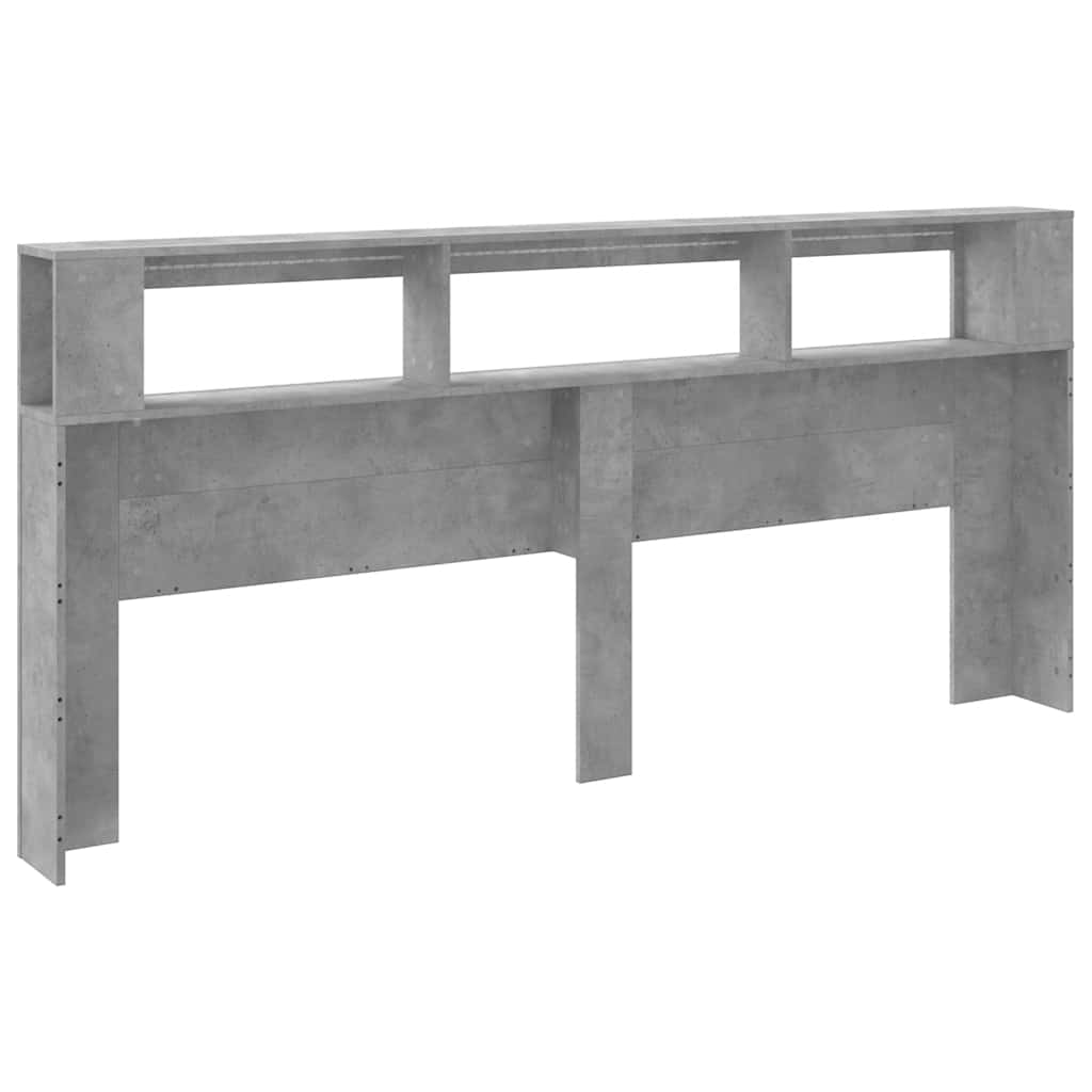 LED uzglavlje siva boja betona 220x18,5x103,5 cm
