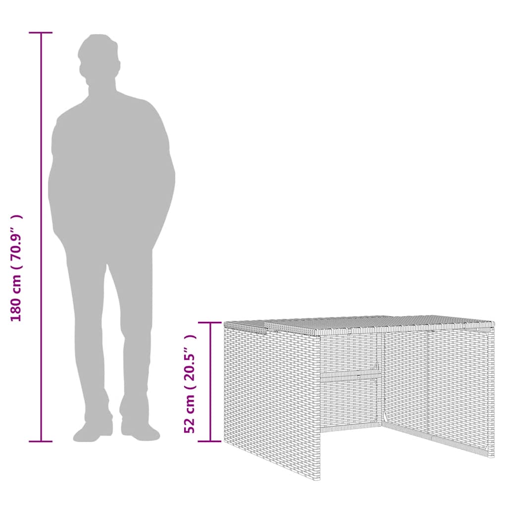 Garaža za robotsku kosilicu crna 86x90x52/57 cm od poliratana