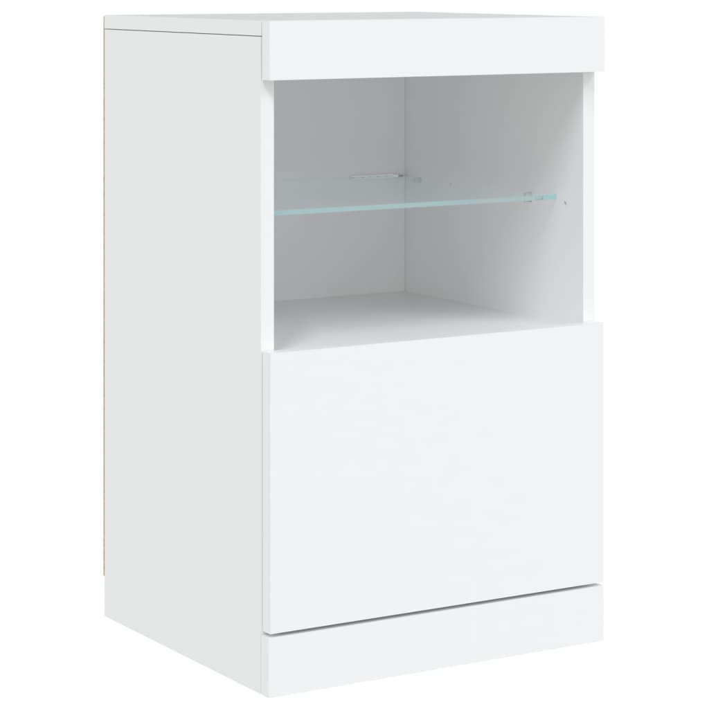 Komoda s LED svjetlima bijela 162 x 37 x 67 cm