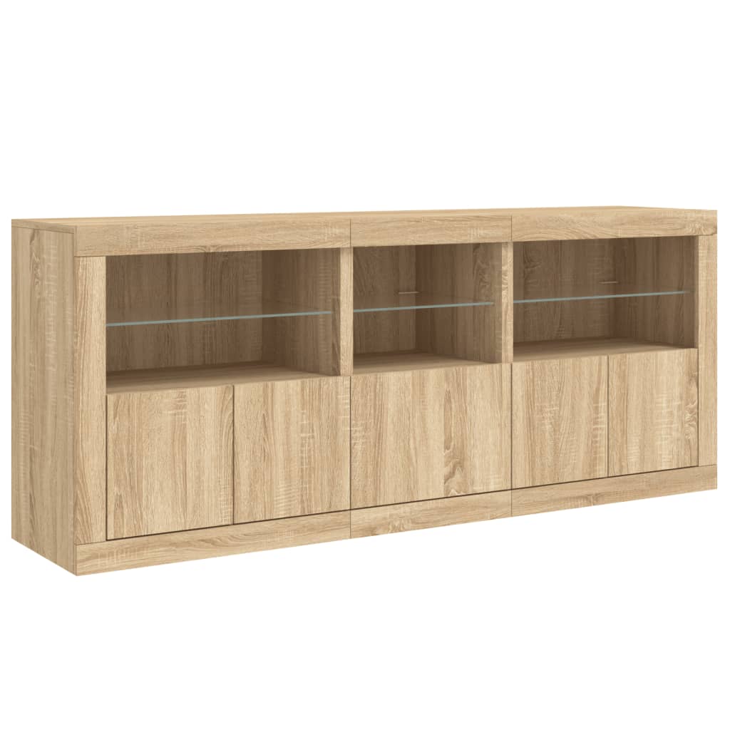 Komoda s LED svjetlima boja hrasta sonome 162 x 37 x 67 cm